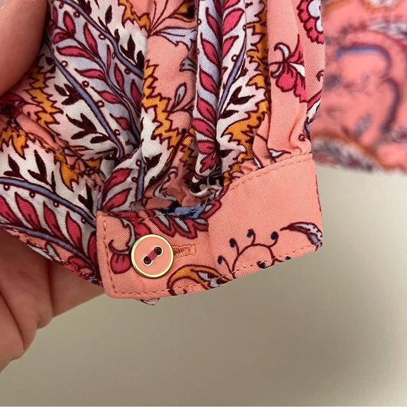 Talbots Pink Paisley Top Size XLP Boho Mature Dainty Feminine Springy Office - Picture 5 of 9